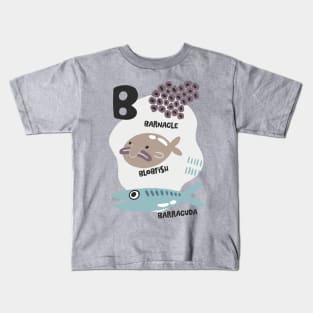 B Barracuda Blobfish Barnacle Kids T-Shirt